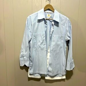 Maeve by Anthropology light blue striped button down.